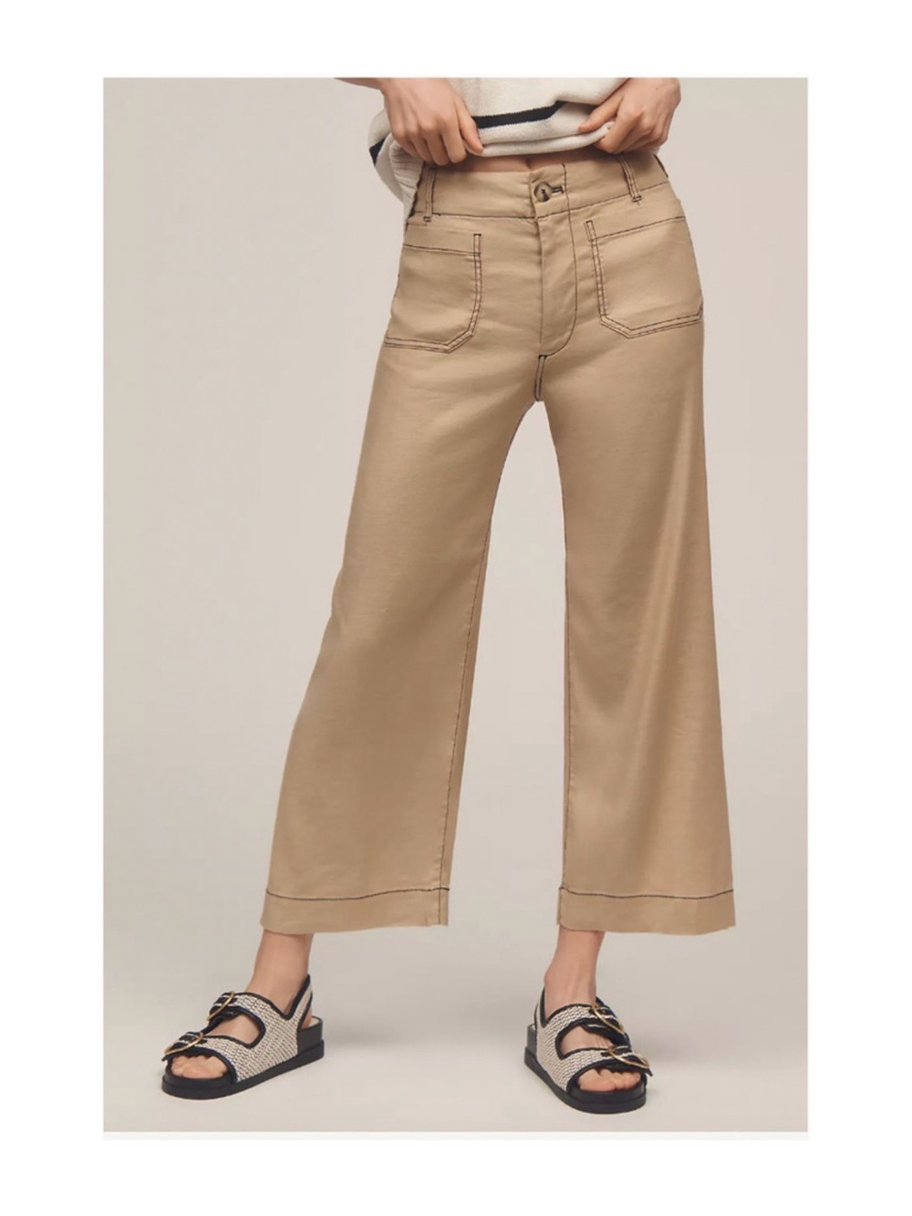 Anthropologie Cropped Wide-Leg Pants Maeve Colette